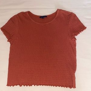 American Eagle Smocked Crop Tee